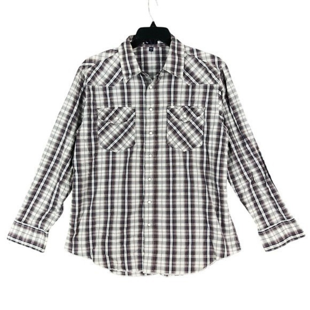 Gap Mens XL Western Plaid Rodeo Shirt Long Sleeve Cowboy Core Vintage Style